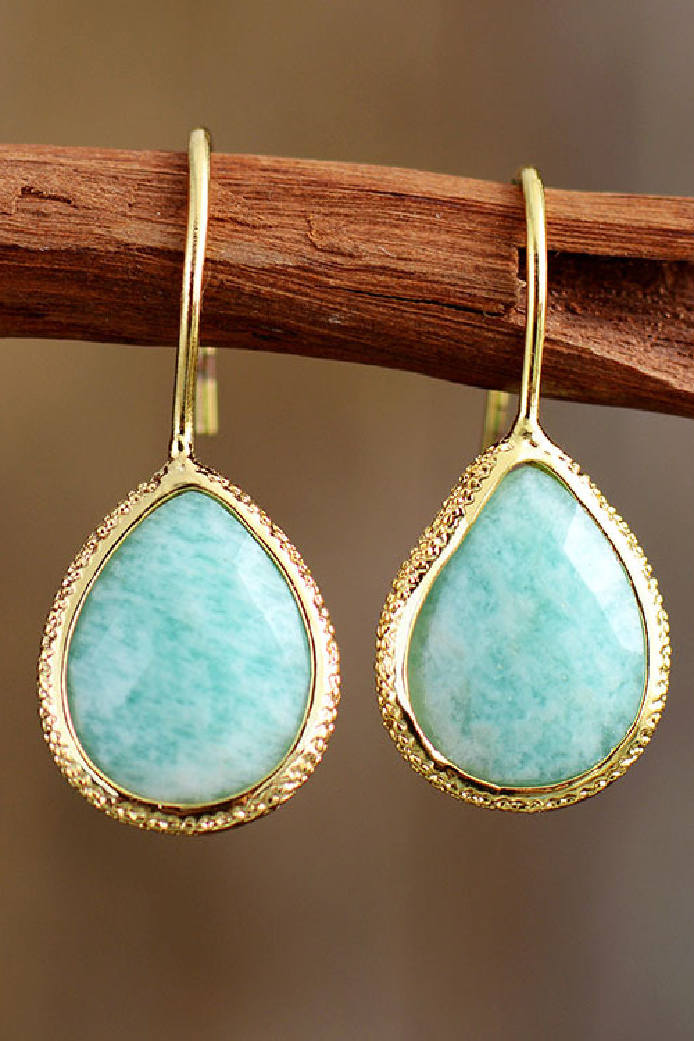 Handmade natural stone teardrop earrings-Wild Willows Boutique NY – Massapequa, New York. Affordable and fashionable clothing for women of all ages. Bottoms, tops, dresses, intimates, outerwear, sweaters, shoes, accessories, jewelry, activewear and more//wild Willow Boutique