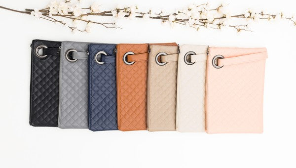 Quilted Wristlet Clutch - handbag - Wild Willows Boutique - Massapequa, NY, affordable and fashionable clothing for women of all ages. Bottoms, tops, dresses, intimates, outerwear, sweater, shoes, accessories, jewelry, active wear, and more // Wild Willow Boutique.