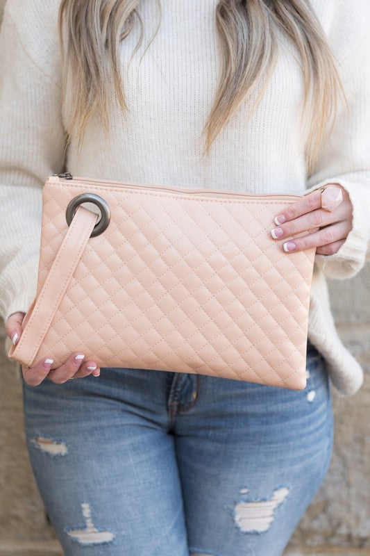 Quilted Wristlet Clutch - handbag - Wild Willows Boutique - Massapequa, NY, affordable and fashionable clothing for women of all ages. Bottoms, tops, dresses, intimates, outerwear, sweater, shoes, accessories, jewelry, active wear, and more // Wild Willow Boutique.