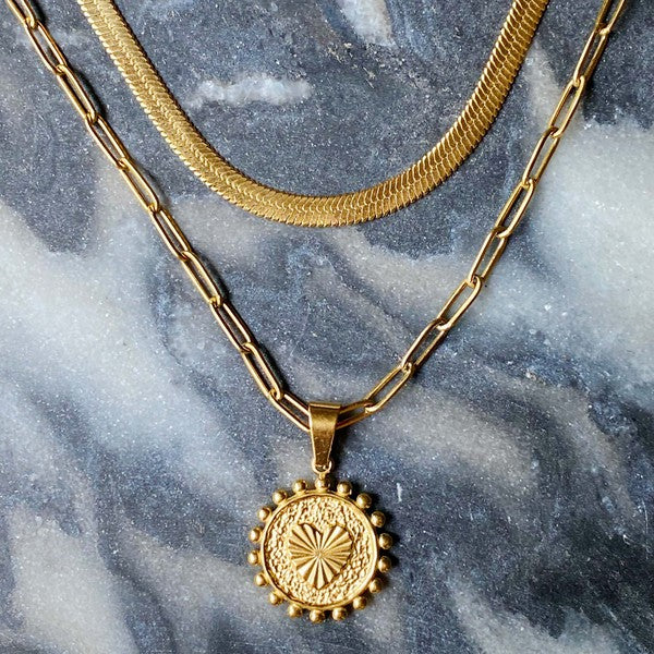 Double Chain Initial Necklace -  - Wild Willows Boutique - Massapequa, NY, affordable and fashionable clothing for women of all ages. Bottoms, tops, dresses, intimates, outerwear, sweater, shoes, accessories, jewelry, active wear, and more // Wild Willow Boutique.