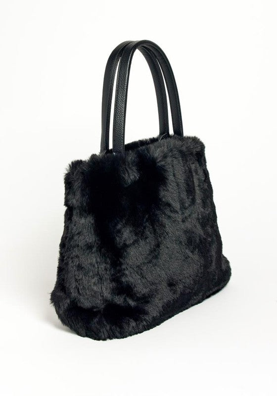 MINI FUR TOTE PURSE - Tote - Wild Willows Boutique - Massapequa, NY, affordable and fashionable clothing for women of all ages. Bottoms, tops, dresses, intimates, outerwear, sweater, shoes, accessories, jewelry, active wear, and more // Wild Willow Boutique.