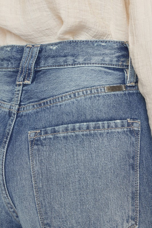 ULTRA HIGH RISE DISTRESSED NINETIES FLARE-KC8682M - Jeans - Wild Willows Boutique - Massapequa, NY, affordable and fashionable clothing for women of all ages. Bottoms, tops, dresses, intimates, outerwear, sweater, shoes, accessories, jewelry, active wear, and more // Wild Willow Boutique.