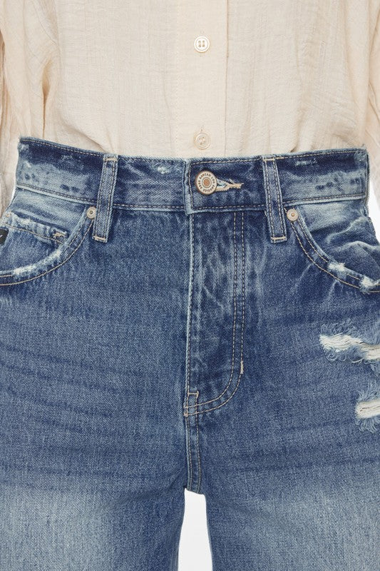 ULTRA HIGH RISE DISTRESSED NINETIES FLARE-KC8682M - Jeans - Wild Willows Boutique - Massapequa, NY, affordable and fashionable clothing for women of all ages. Bottoms, tops, dresses, intimates, outerwear, sweater, shoes, accessories, jewelry, active wear, and more // Wild Willow Boutique.