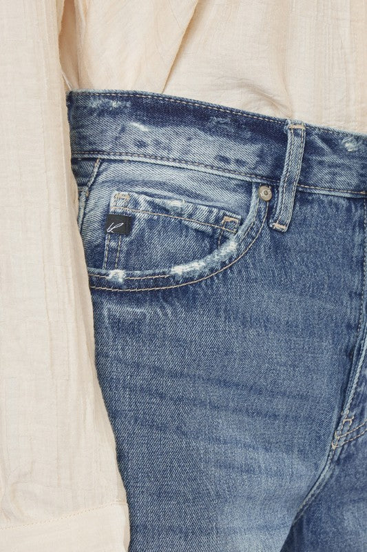 ULTRA HIGH RISE DISTRESSED NINETIES FLARE-KC8682M - Jeans - Wild Willows Boutique - Massapequa, NY, affordable and fashionable clothing for women of all ages. Bottoms, tops, dresses, intimates, outerwear, sweater, shoes, accessories, jewelry, active wear, and more // Wild Willow Boutique.