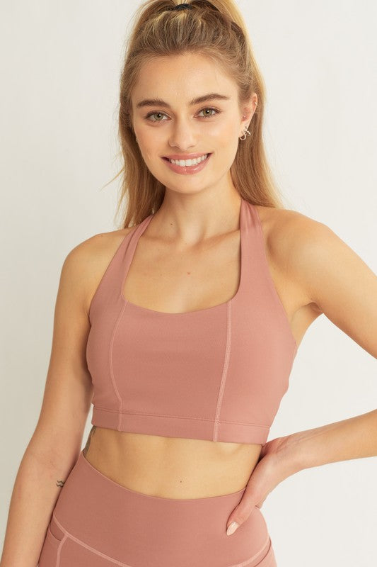 Activewear Crop Halter Back Detail Top -  - Wild Willows Boutique - Massapequa, NY, affordable and fashionable clothing for women of all ages. Bottoms, tops, dresses, intimates, outerwear, sweater, shoes, accessories, jewelry, active wear, and more // Wild Willow Boutique.