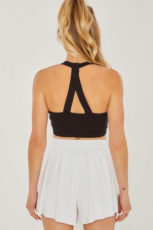 Activewear Crop Halter Back Detail Top -  - Wild Willows Boutique - Massapequa, NY, affordable and fashionable clothing for women of all ages. Bottoms, tops, dresses, intimates, outerwear, sweater, shoes, accessories, jewelry, active wear, and more // Wild Willow Boutique.