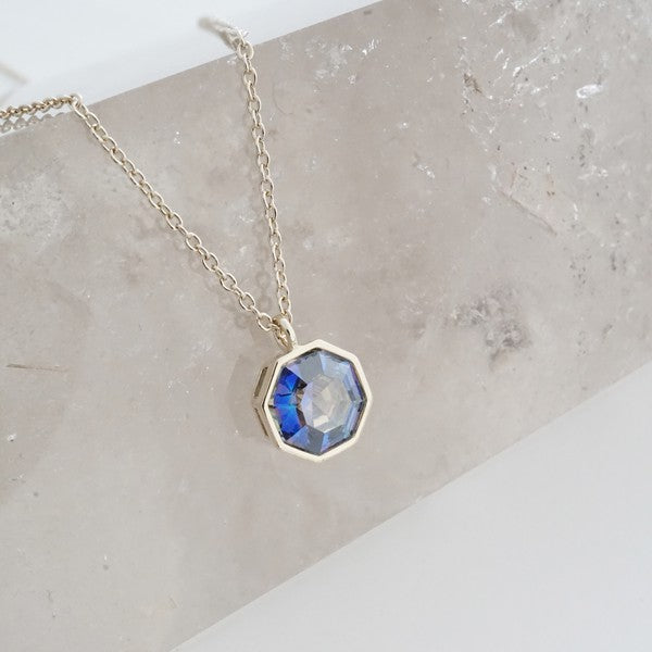 Ode to Rose Blue Crystla Necklace -  - Wild Willows Boutique - Massapequa, NY, affordable and fashionable clothing for women of all ages. Bottoms, tops, dresses, intimates, outerwear, sweater, shoes, accessories, jewelry, active wear, and more // Wild Willow Boutique.