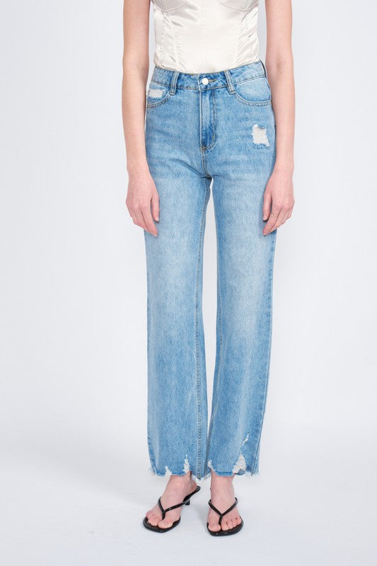 HIGH WAISTED STRAIGHT LEG DENIM JEANS - Jeans - Wild Willows Boutique - Massapequa, NY, affordable and fashionable clothing for women of all ages. Bottoms, tops, dresses, intimates, outerwear, sweater, shoes, accessories, jewelry, active wear, and more // Wild Willow Boutique.