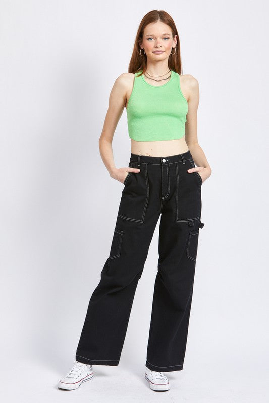 HIGH RISE FIT CARGO PANTS - Pants - Wild Willows Boutique - Massapequa, NY, affordable and fashionable clothing for women of all ages. Bottoms, tops, dresses, intimates, outerwear, sweater, shoes, accessories, jewelry, active wear, and more // Wild Willow Boutique.