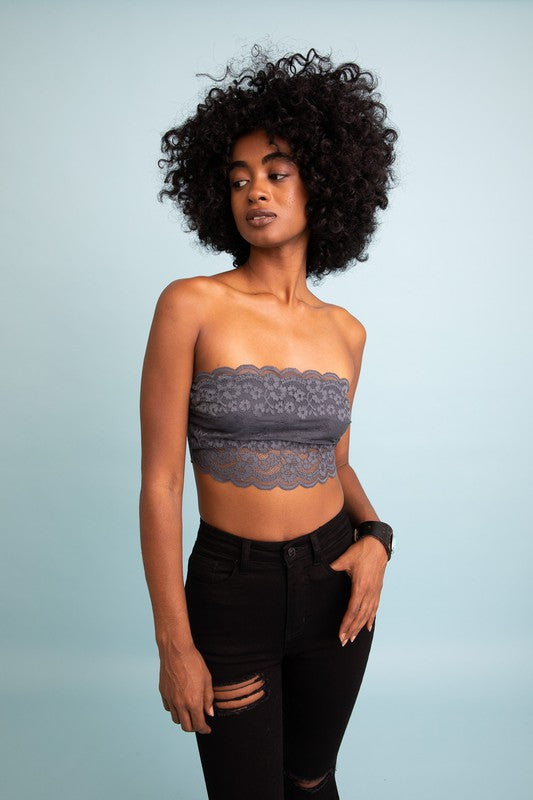 Wide Lace Bandeau - Intimates - Wild Willows Boutique - Massapequa, NY, affordable and fashionable clothing for women of all ages. Bottoms, tops, dresses, intimates, outerwear, sweater, shoes, accessories, jewelry, active wear, and more // Wild Willow Boutique.