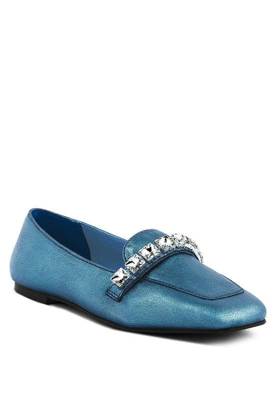 CHURROS Metallic Diamante Leather Loafers -  - Wild Willows Boutique - Massapequa, NY, affordable and fashionable clothing for women of all ages. Bottoms, tops, dresses, intimates, outerwear, sweater, shoes, accessories, jewelry, active wear, and more // Wild Willow Boutique.