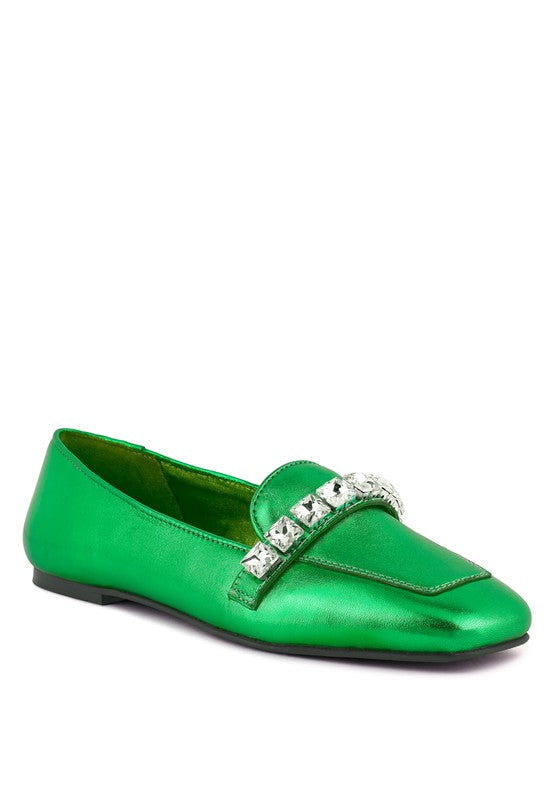 CHURROS Metallic Diamante Leather Loafers -  - Wild Willows Boutique - Massapequa, NY, affordable and fashionable clothing for women of all ages. Bottoms, tops, dresses, intimates, outerwear, sweater, shoes, accessories, jewelry, active wear, and more // Wild Willow Boutique.
