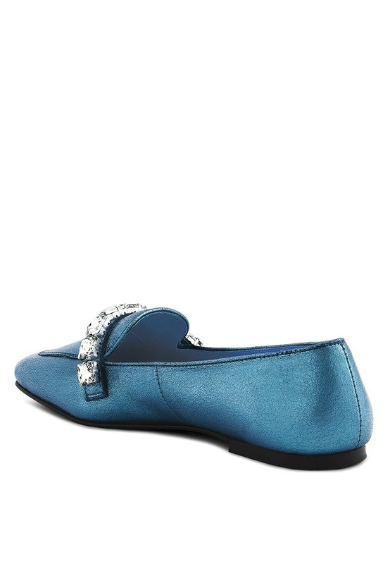 CHURROS Metallic Diamante Leather Loafers -  - Wild Willows Boutique - Massapequa, NY, affordable and fashionable clothing for women of all ages. Bottoms, tops, dresses, intimates, outerwear, sweater, shoes, accessories, jewelry, active wear, and more // Wild Willow Boutique.