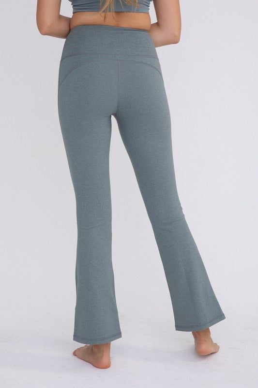 Flare Swoop Back High-Waisted Leggings -  - Wild Willows Boutique - Massapequa, NY, affordable and fashionable clothing for women of all ages. Bottoms, tops, dresses, intimates, outerwear, sweater, shoes, accessories, jewelry, active wear, and more // Wild Willow Boutique.