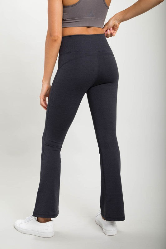 Flare Swoop Back High-Waisted Leggings -  - Wild Willows Boutique - Massapequa, NY, affordable and fashionable clothing for women of all ages. Bottoms, tops, dresses, intimates, outerwear, sweater, shoes, accessories, jewelry, active wear, and more // Wild Willow Boutique.