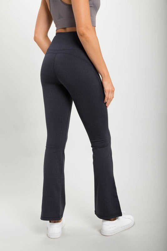 Flare Swoop Back High-Waisted Leggings -  - Wild Willows Boutique - Massapequa, NY, affordable and fashionable clothing for women of all ages. Bottoms, tops, dresses, intimates, outerwear, sweater, shoes, accessories, jewelry, active wear, and more // Wild Willow Boutique.