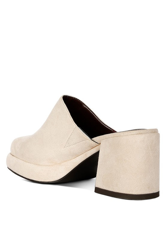 DELAUNAY Suede Heeled Mule Sandals - shoes - Wild Willows Boutique - Massapequa, NY, affordable and fashionable clothing for women of all ages. Bottoms, tops, dresses, intimates, outerwear, sweater, shoes, accessories, jewelry, active wear, and more // Wild Willow Boutique.