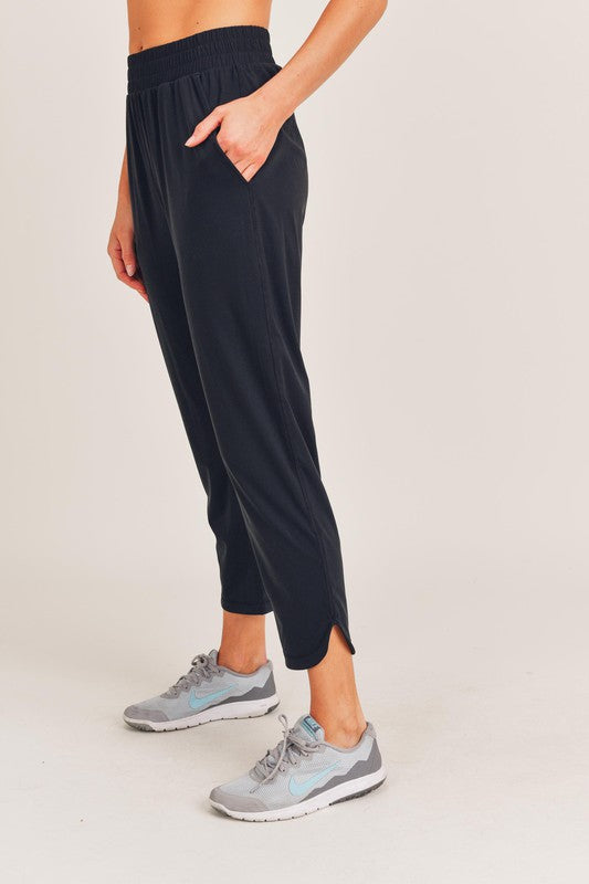 Athleisure Joggers with Curved Notch Hem - pants - Wild Willows Boutique - Massapequa, NY, affordable and fashionable clothing for women of all ages. Bottoms, tops, dresses, intimates, outerwear, sweater, shoes, accessories, jewelry, active wear, and more // Wild Willow Boutique.