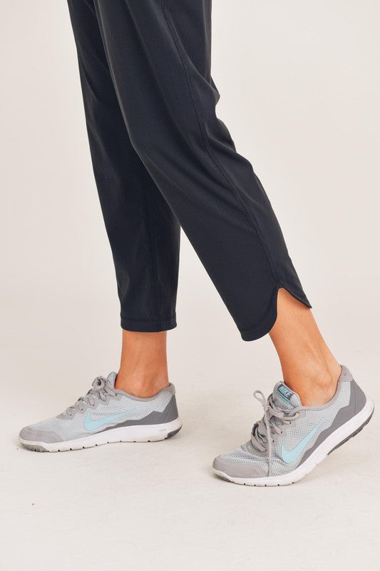 Athleisure Joggers with Curved Notch Hem - pants - Wild Willows Boutique - Massapequa, NY, affordable and fashionable clothing for women of all ages. Bottoms, tops, dresses, intimates, outerwear, sweater, shoes, accessories, jewelry, active wear, and more // Wild Willow Boutique.