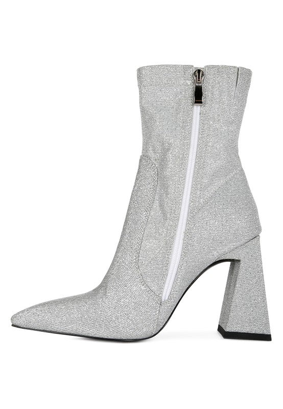 Hustlers Shimmer Block Heeled Ankle Boots -  - Wild Willows Boutique - Massapequa, NY, affordable and fashionable clothing for women of all ages. Bottoms, tops, dresses, intimates, outerwear, sweater, shoes, accessories, jewelry, active wear, and more // Wild Willow Boutique.