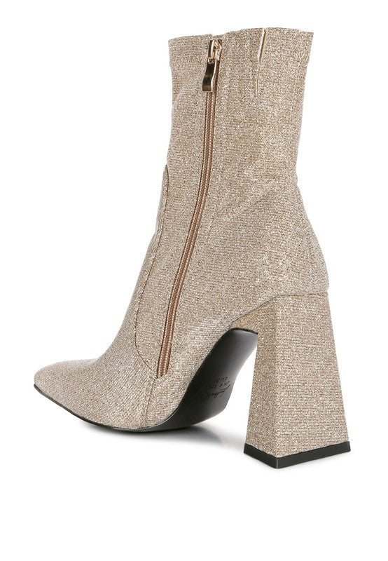 Hustlers Shimmer Block Heeled Ankle Boots -  - Wild Willows Boutique - Massapequa, NY, affordable and fashionable clothing for women of all ages. Bottoms, tops, dresses, intimates, outerwear, sweater, shoes, accessories, jewelry, active wear, and more // Wild Willow Boutique.