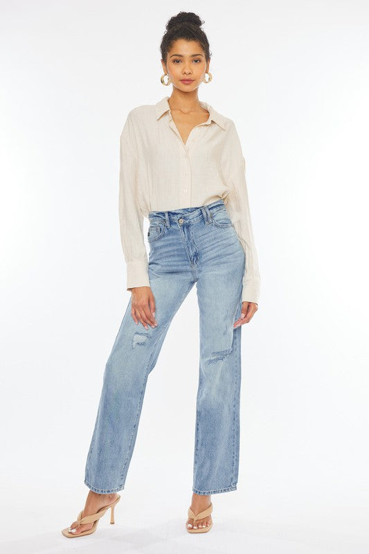 90's Wide Leg Straight Jeans - Jeans - Wild Willows Boutique - Massapequa, NY, affordable and fashionable clothing for women of all ages. Bottoms, tops, dresses, intimates, outerwear, sweater, shoes, accessories, jewelry, active wear, and more // Wild Willow Boutique.