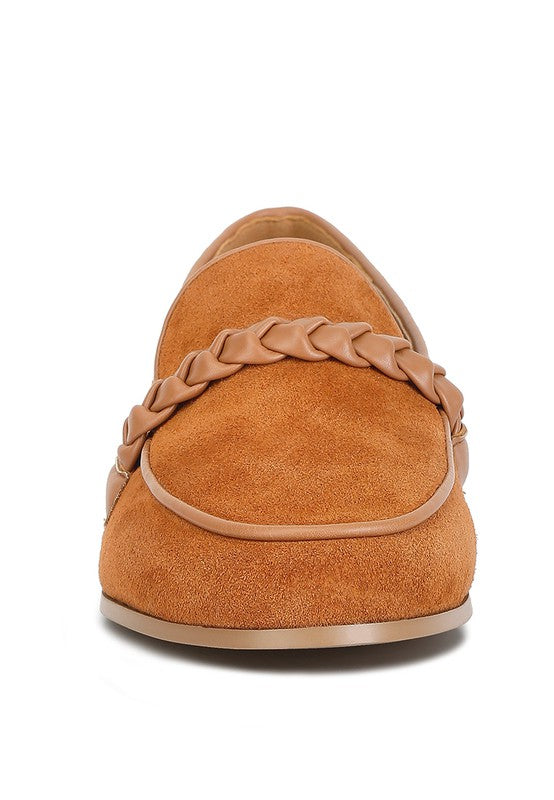 Echo Suede Leather Braided Detail Loafers - shoe - Wild Willows Boutique - Massapequa, NY, affordable and fashionable clothing for women of all ages. Bottoms, tops, dresses, intimates, outerwear, sweater, shoes, accessories, jewelry, active wear, and more // Wild Willow Boutique.