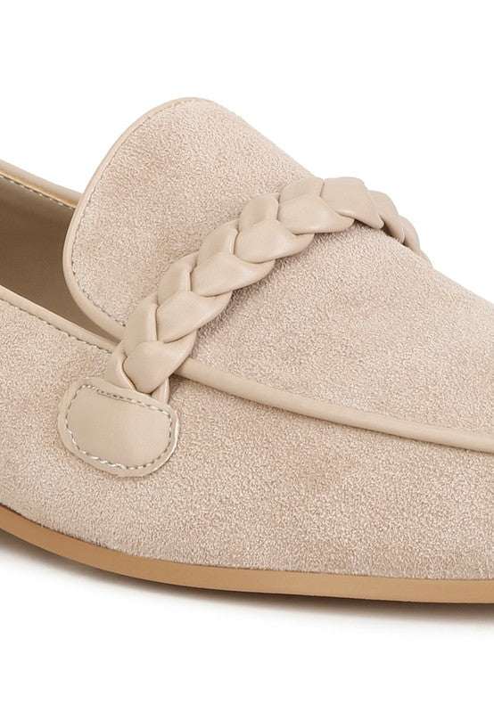 Echo Suede Leather Braided Detail Loafers - shoe - Wild Willows Boutique - Massapequa, NY, affordable and fashionable clothing for women of all ages. Bottoms, tops, dresses, intimates, outerwear, sweater, shoes, accessories, jewelry, active wear, and more // Wild Willow Boutique.