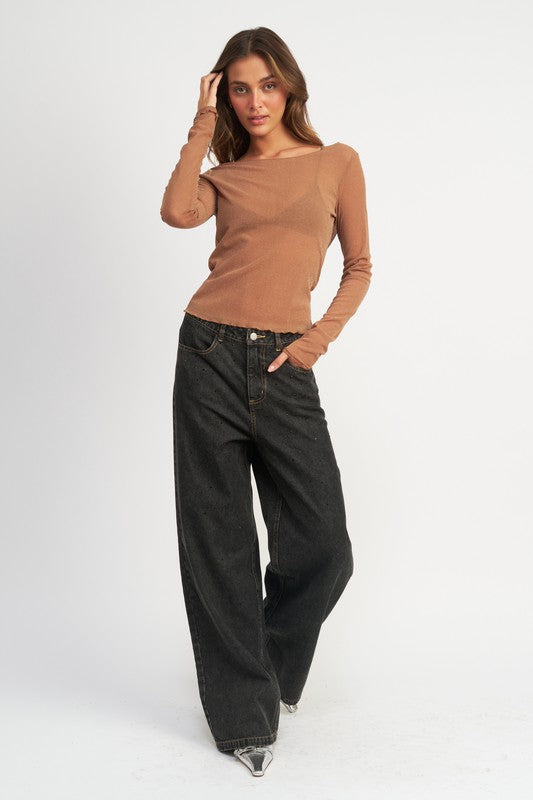 BOYFRINED PANTS WITH CONTRASTED STITCHING - Pantsd - Wild Willows Boutique - Massapequa, NY, affordable and fashionable clothing for women of all ages. Bottoms, tops, dresses, intimates, outerwear, sweater, shoes, accessories, jewelry, active wear, and more // Wild Willow Boutique.