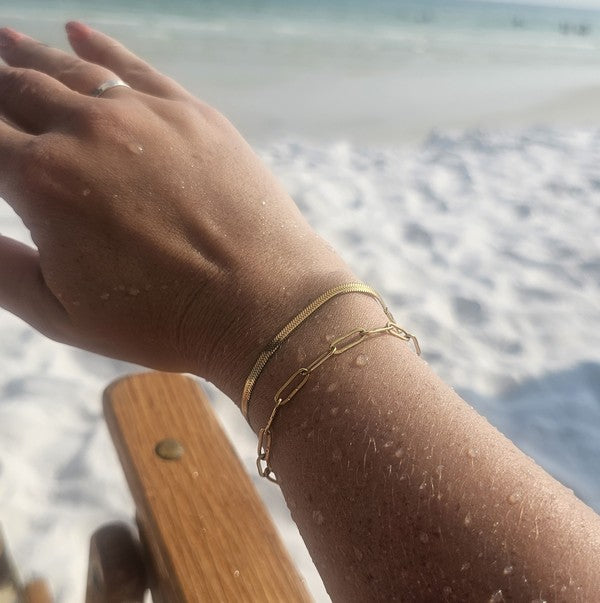 Luxe Gold Paperclip Bracelet -  - Wild Willows Boutique - Massapequa, NY, affordable and fashionable clothing for women of all ages. Bottoms, tops, dresses, intimates, outerwear, sweater, shoes, accessories, jewelry, active wear, and more // Wild Willow Boutique.