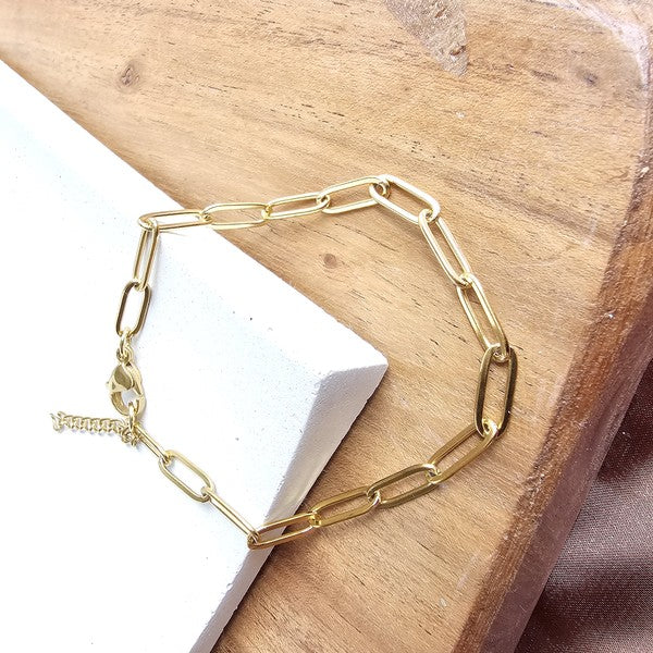 Luxe Gold Paperclip Bracelet -  - Wild Willows Boutique - Massapequa, NY, affordable and fashionable clothing for women of all ages. Bottoms, tops, dresses, intimates, outerwear, sweater, shoes, accessories, jewelry, active wear, and more // Wild Willow Boutique.