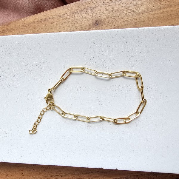 Luxe Gold Paperclip Bracelet -  - Wild Willows Boutique - Massapequa, NY, affordable and fashionable clothing for women of all ages. Bottoms, tops, dresses, intimates, outerwear, sweater, shoes, accessories, jewelry, active wear, and more // Wild Willow Boutique.