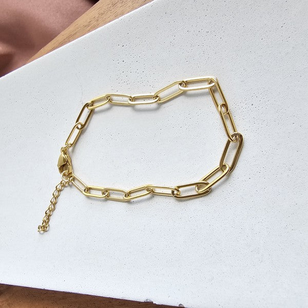 Luxe Gold Paperclip Bracelet -  - Wild Willows Boutique - Massapequa, NY, affordable and fashionable clothing for women of all ages. Bottoms, tops, dresses, intimates, outerwear, sweater, shoes, accessories, jewelry, active wear, and more // Wild Willow Boutique.