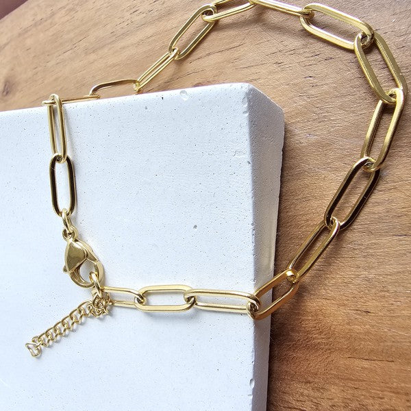 Luxe Gold Paperclip Bracelet -  - Wild Willows Boutique - Massapequa, NY, affordable and fashionable clothing for women of all ages. Bottoms, tops, dresses, intimates, outerwear, sweater, shoes, accessories, jewelry, active wear, and more // Wild Willow Boutique.