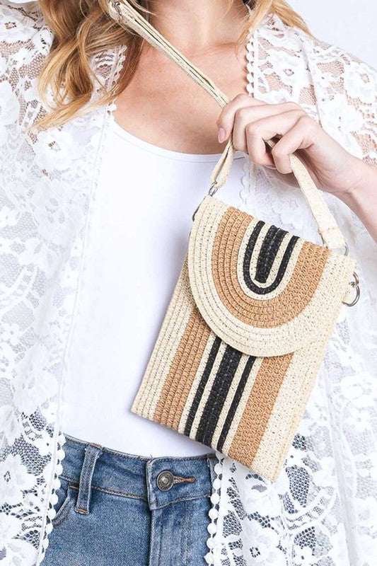Mixed color, straw, Crossbody phone bag- Wild Willows Boutique NY – Massapequa, New York. Affordable and fashionable clothing for women of all ages. Bottoms, tops, dresses, intimates, outerwear, sweaters, shoes, accessories, jewelry, activewear and more//wild Willows Boutique