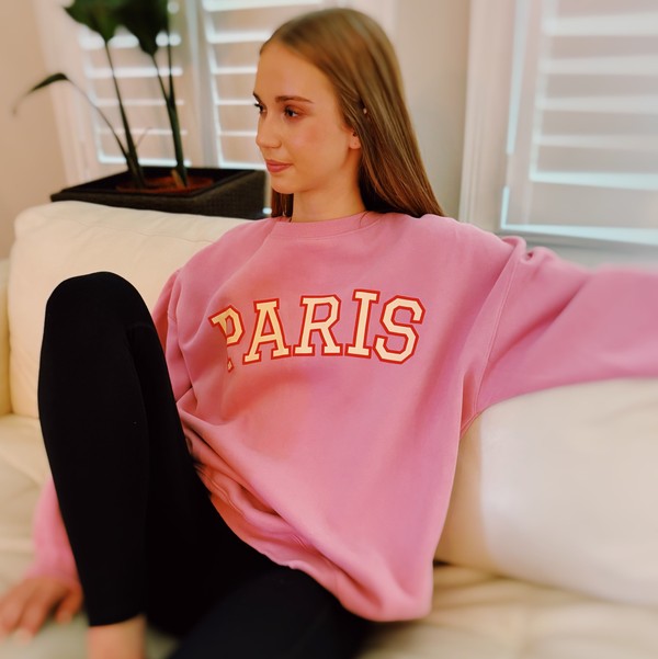 Paris Sweatshirt - Wild Willows Boutique NY – Massapequa, New York. Affordable and fashionable clothing for women of all ages. Bottoms, tops, dresses, intimates, outerwear, sweaters, accessories, jewelry, activewear and more//wild Willow Boutique