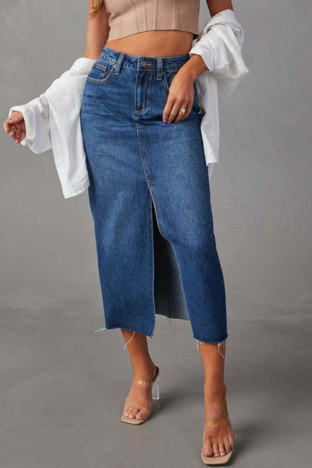 Denim Skirt - Wild Willows Boutique NY – Massapequa, New York. Affordable and fashionable clothing for women of all ages. Bottoms, tops, dresses, intimates, outerwear, sweaters, shoes, accessories, jewelry, activewear and more//wild Willow Boutique