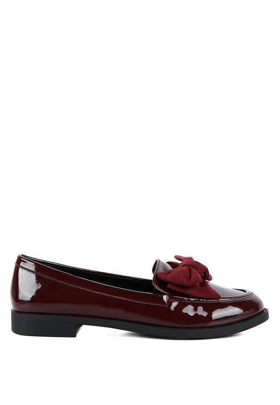 BOWBERRY BOW-TIE PATENT LOAFERS - shoes - Wild Willows Boutique - Massapequa, NY, affordable and fashionable clothing for women of all ages. Bottoms, tops, dresses, intimates, outerwear, sweater, shoes, accessories, jewelry, active wear, and more // Wild Willow Boutique.