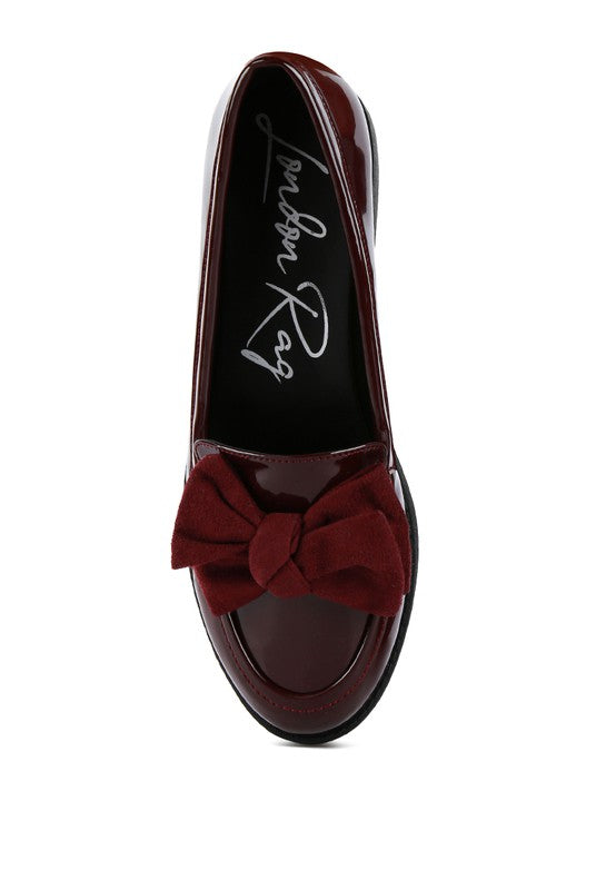 BOWBERRY BOW-TIE PATENT LOAFERS - shoes - Wild Willows Boutique - Massapequa, NY, affordable and fashionable clothing for women of all ages. Bottoms, tops, dresses, intimates, outerwear, sweater, shoes, accessories, jewelry, active wear, and more // Wild Willow Boutique.