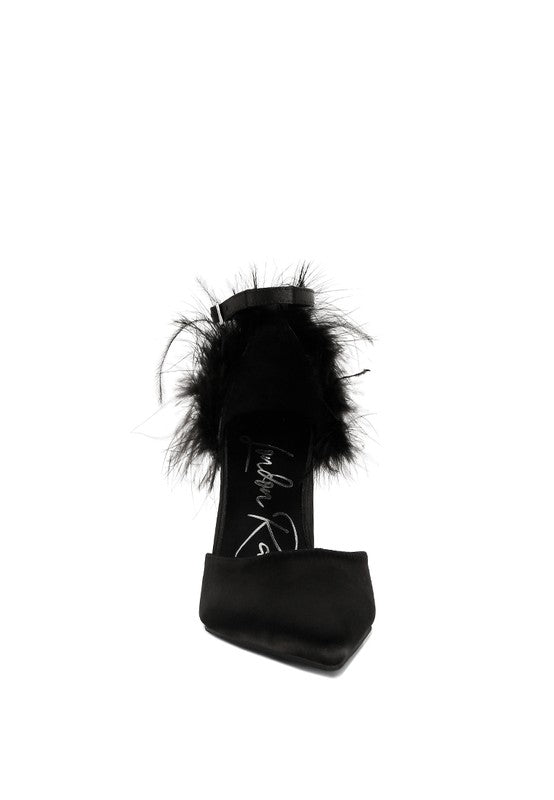 Palmetta Fur Detail Block Heel Sandals -  - Wild Willows Boutique - Massapequa, NY, affordable and fashionable clothing for women of all ages. Bottoms, tops, dresses, intimates, outerwear, sweater, shoes, accessories, jewelry, active wear, and more // Wild Willow Boutique.