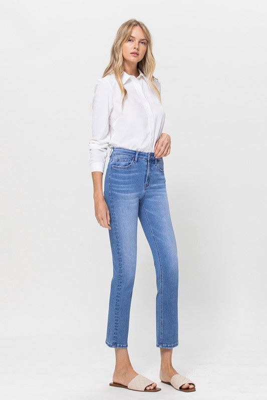 High Rise Stretch Crop Slim Straight - Jeans - Wild Willows Boutique - Massapequa, NY, affordable and fashionable clothing for women of all ages. Bottoms, tops, dresses, intimates, outerwear, sweater, shoes, accessories, jewelry, active wear, and more // Wild Willow Boutique.