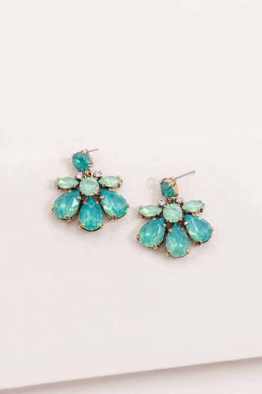 Water Lily Stone Earrings - Earrings - Wild Willows Boutique - Massapequa, NY, affordable and fashionable clothing for women of all ages. Bottoms, tops, dresses, intimates, outerwear, sweater, shoes, accessories, jewelry, active wear, and more // Wild Willow Boutique.