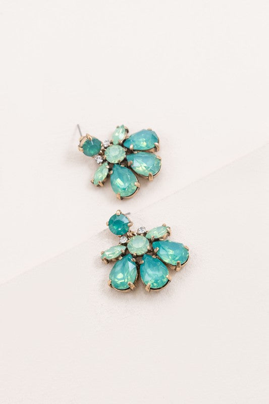 Water Lily Stone Earrings - Earrings - Wild Willows Boutique - Massapequa, NY, affordable and fashionable clothing for women of all ages. Bottoms, tops, dresses, intimates, outerwear, sweater, shoes, accessories, jewelry, active wear, and more // Wild Willow Boutique.