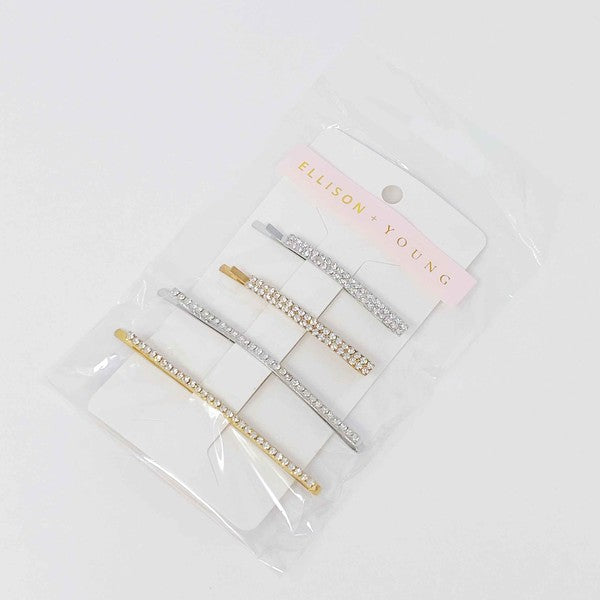 Your Shiness CZ Hair Pin Set -  - Wild Willows Boutique - Massapequa, NY, affordable and fashionable clothing for women of all ages. Bottoms, tops, dresses, intimates, outerwear, sweater, shoes, accessories, jewelry, active wear, and more // Wild Willow Boutique.