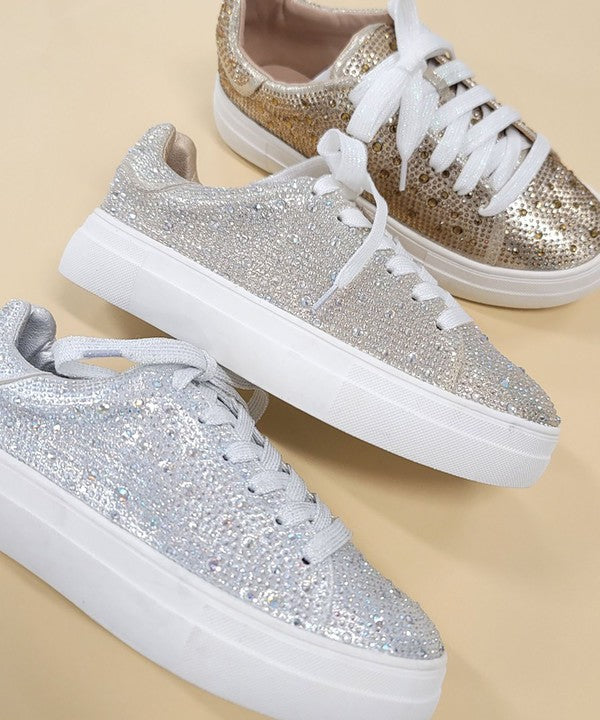 DOLCE-66-RHINESTONE SNEKAERS - sneakers - Wild Willows Boutique - Massapequa, NY, affordable and fashionable clothing for women of all ages. Bottoms, tops, dresses, intimates, outerwear, sweater, shoes, accessories, jewelry, active wear, and more // Wild Willow Boutique.