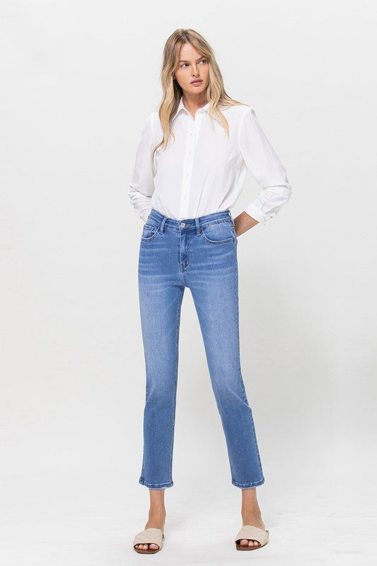 High Rise Stretch Crop Slim Straight - Jeans - Wild Willows Boutique - Massapequa, NY, affordable and fashionable clothing for women of all ages. Bottoms, tops, dresses, intimates, outerwear, sweater, shoes, accessories, jewelry, active wear, and more // Wild Willow Boutique.