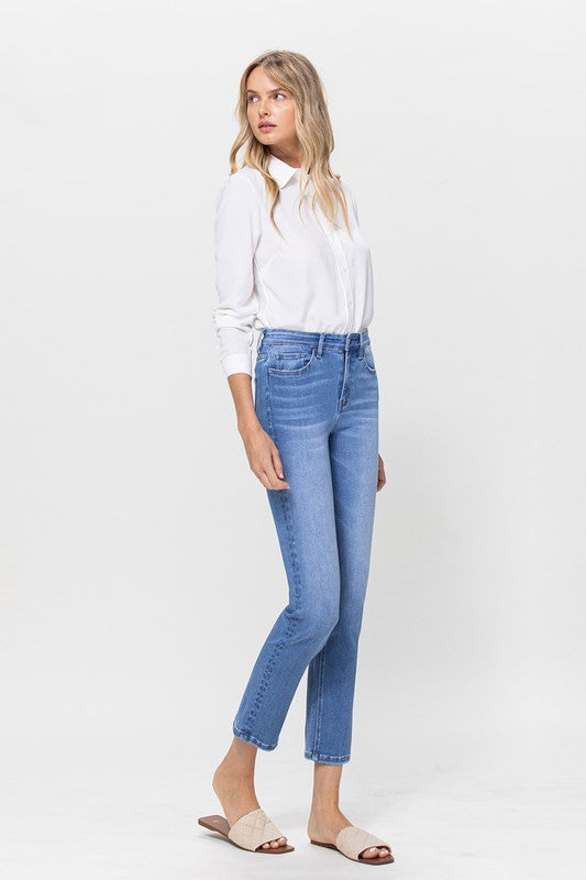 High Rise Stretch Crop Slim Straight - Jeans - Wild Willows Boutique - Massapequa, NY, affordable and fashionable clothing for women of all ages. Bottoms, tops, dresses, intimates, outerwear, sweater, shoes, accessories, jewelry, active wear, and more // Wild Willow Boutique.