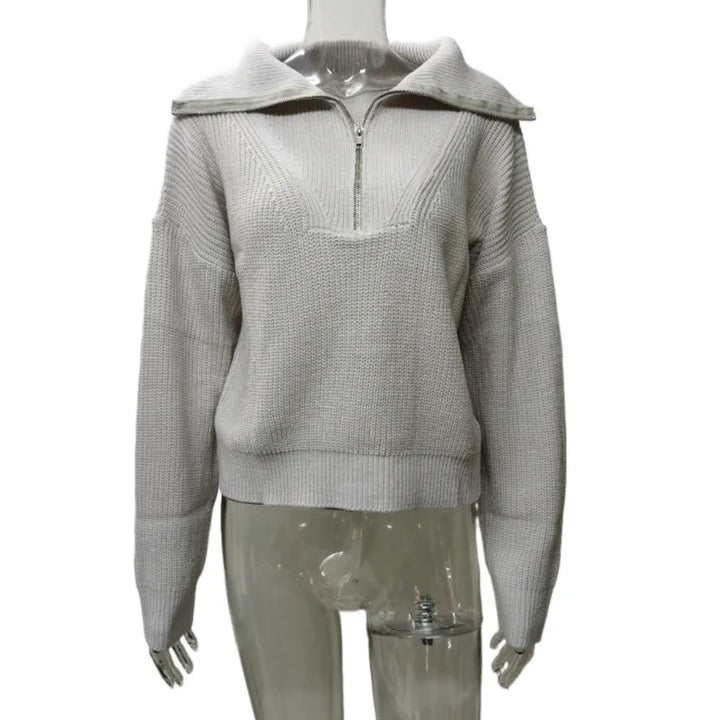 Oversized 3/4 Zip Pullover Sweater