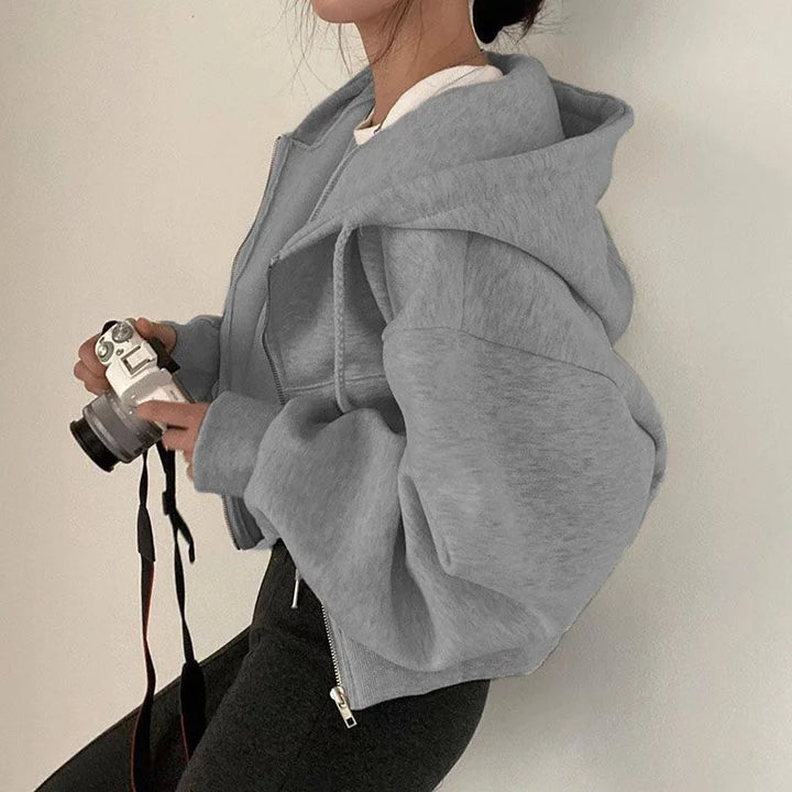 Fashion Zipper Hood Sweatshirt