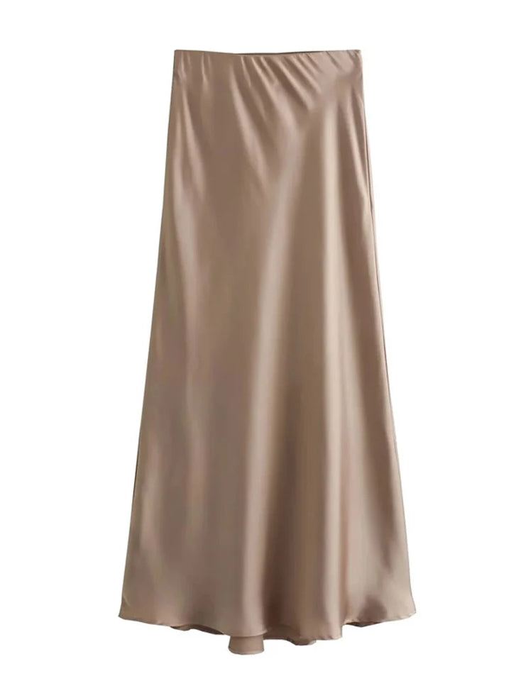 Satin High Waist Skirt